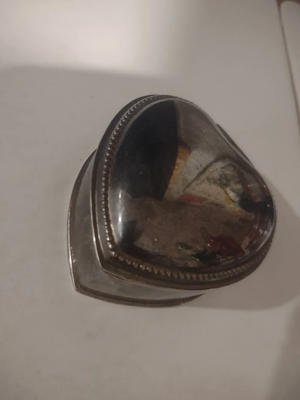 Silver-Tone Heart Trinket Box - Silver